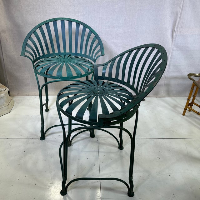 Francois Carre 1930s Pair of Francois Carre Tall Chairs For Sale - Image 4 of 12