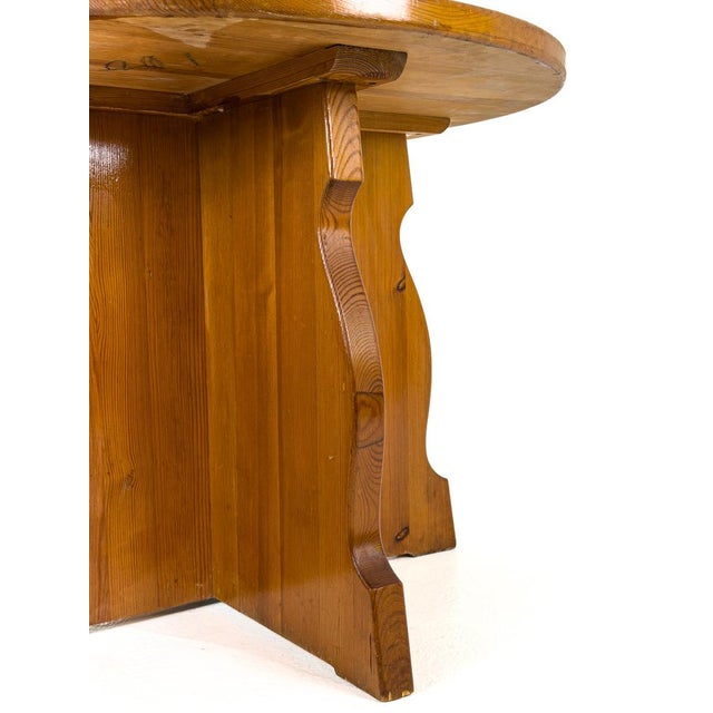 Wood Sculptural Pine Side Table from Åby Möbelfabrik, Sweden, 1940s For Sale - Image 7 of 8