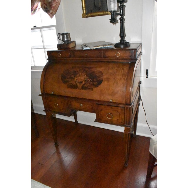 19th Century French Louis XVI Cylinder Front Desk For Sale - Image 4 of 8
