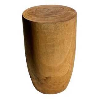 Vintage Side Table in Natural Cylindrical Mango Wood, 1980s For Sale