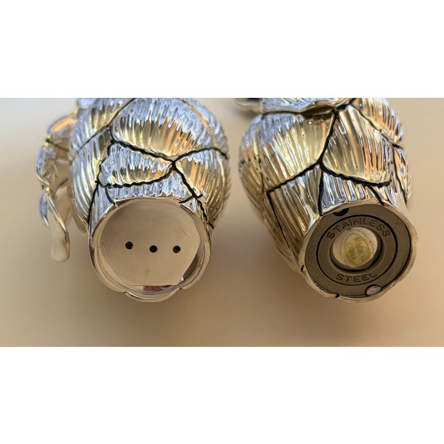 Late 20th Century Missiaglia Style Silver Artichoke Salt and Pepper For Sale - Image 9 of 14