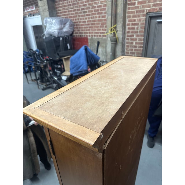 20th Century Vintage Maple Slant Front Secretary Desk With Bookcase For Sale - Image 13 of 13