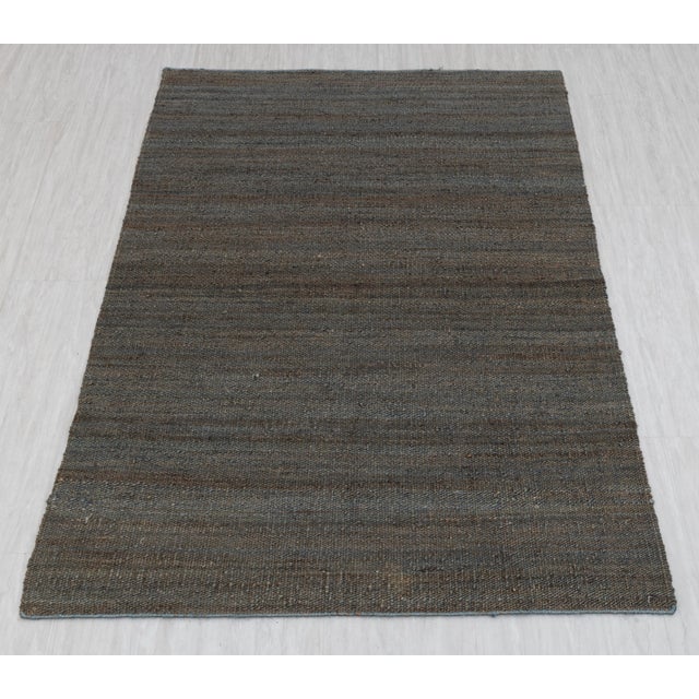 Grey Solid Handwoven Premium Natural Jute Yarn Flatweave Rug 8x10 Ft. For Sale - Image 11 of 12