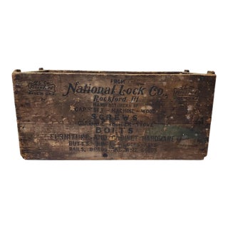 Early 1900s National Lock Company Factory Crate For Sale