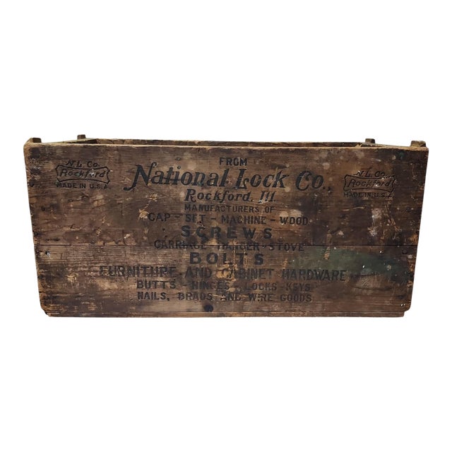 Early 1900s National Lock Company Factory Crate For Sale
