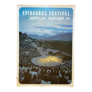 1968 Summer Epidaurus Festival at the Ancient Theatre of Epidaurus in Greece, Poster