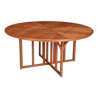 Mid 20th Century Charles Gwathmey Inlaid Cherry Circular Dining Table For Sale