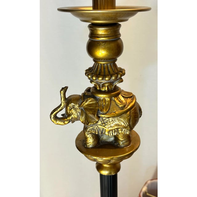 Vintage Regency Elephant on Column Table Lamp For Sale - Image 10 of 11