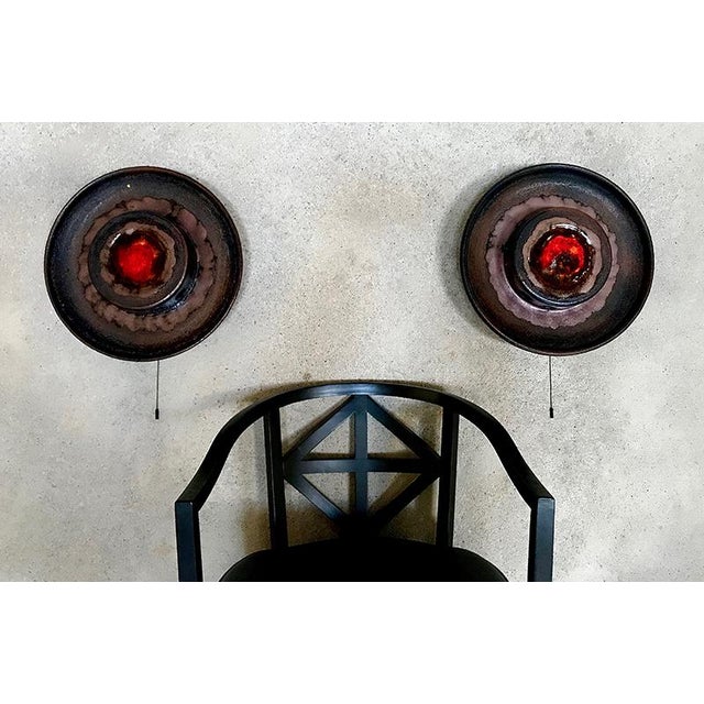 Large Scandinavian Ceramic Wall Lights, 1960s, Set of 2 For Sale - Image 4 of 18