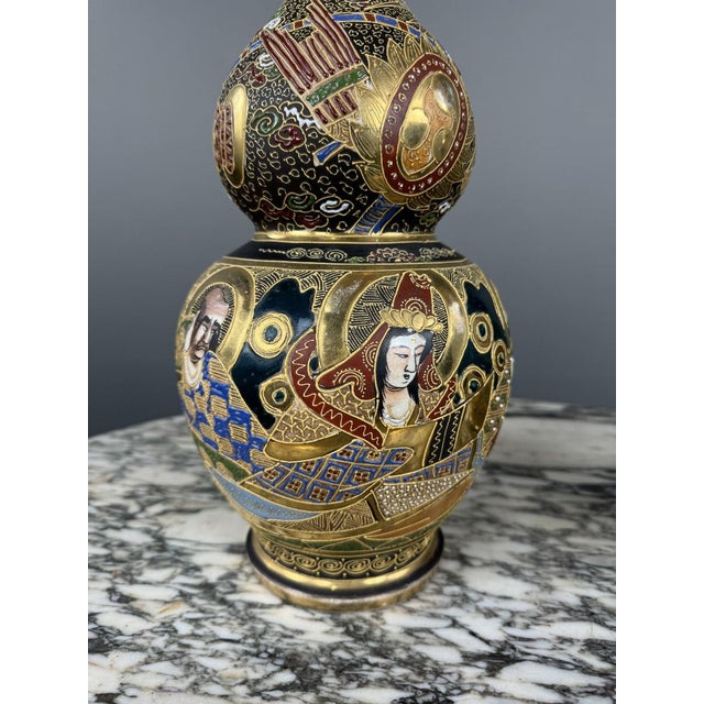 19th Century Meiji Satsuma Japanese Vases, Set of 2 For Sale - Image 10 of 12