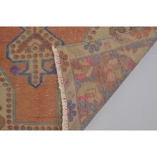 Orange Antique Wool Turkish Arae Rug For Sale - Image 8 of 10