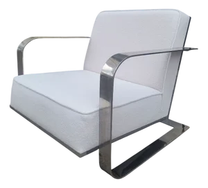 20th Century Chromed Metal Armchair from Ralph Lauren