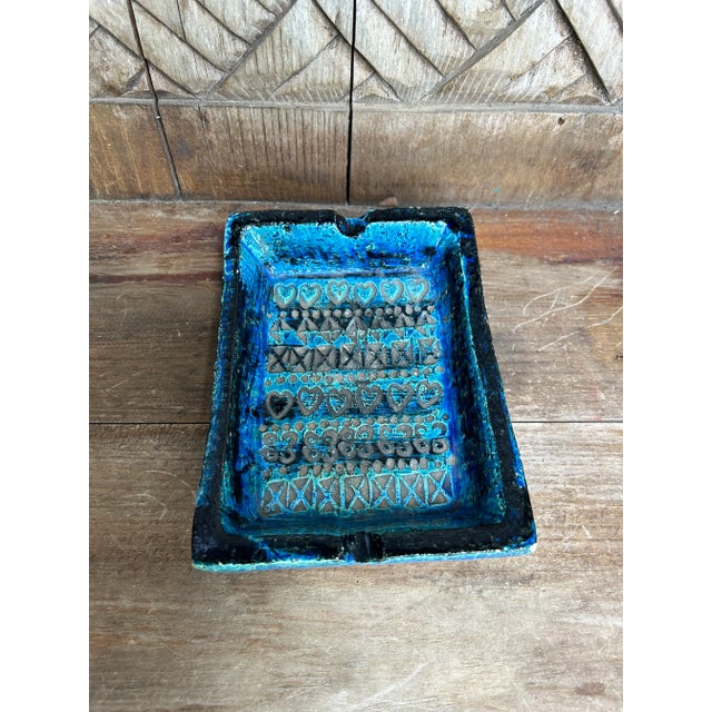 Ceramic Aldo Londi Rimini Blu Bitossi Ceramic Ashtray Trinket Dish, Vintage Italy 1960s For Sale - Image 7 of 11