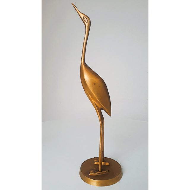 Item: Pair of Cranes Age: Approx. 1950s/60s Dimensions: Height 30 cm / 16 cm Base 8 cm Brass/Gold-colored Material: Solid...
