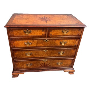 Exceptional 19th Century Burl Maple and Mahogany Chest of Drawers For Sale