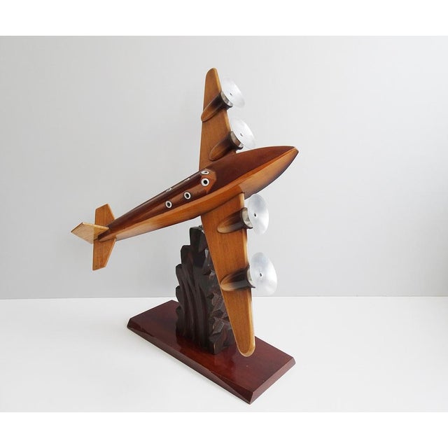Mid-Century Modern Art Deco Wooden Aircraft Model, 1930s For Sale - Image 3 of 11