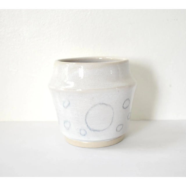 Contemporary Art Pottery Blue and White Vase For Sale - Image 3 of 8