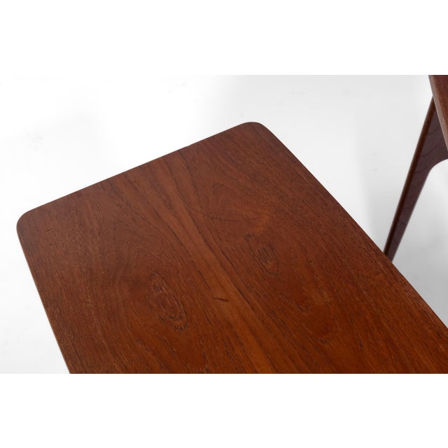 Wood Mid-Century Danish Teak & Cane Nest Tables from H M Møbler, 1950s, Set of 3 For Sale - Image 7 of 16