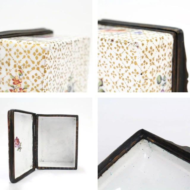 Antique English Battersea South Staffordshire Enamel Table Snuff Box For Sale - Image 10 of 11