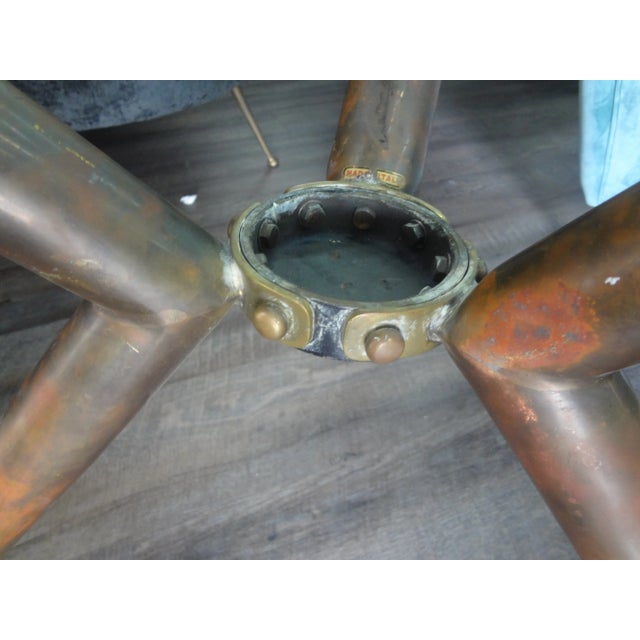 1950s Italian Modern Brass Tripod Table With Glass Top For Sale In Houston - Image 6 of 9