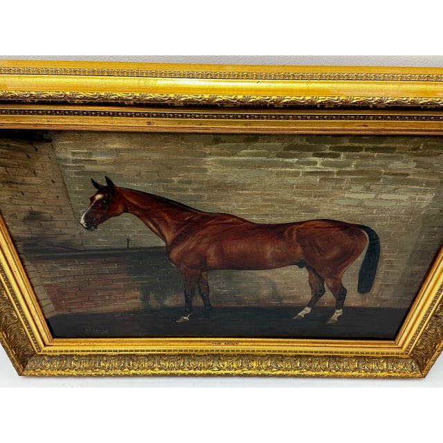 British Equine Oil Painting Portrait the Mint Race Horse by Timothy B Whitby Circa 1912 For Sale - Image 9 of 12