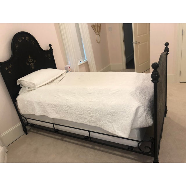 S&l Designs Black Wrought Iron Twin Bed With Gold Detail Chairish