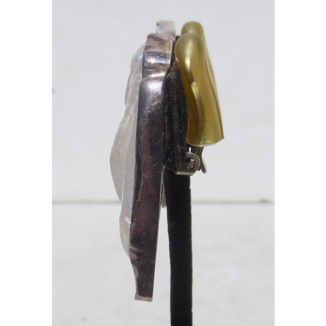 Art Brut Baroque Pearl Clip-on Earrings For Sale - Image 4 of 7