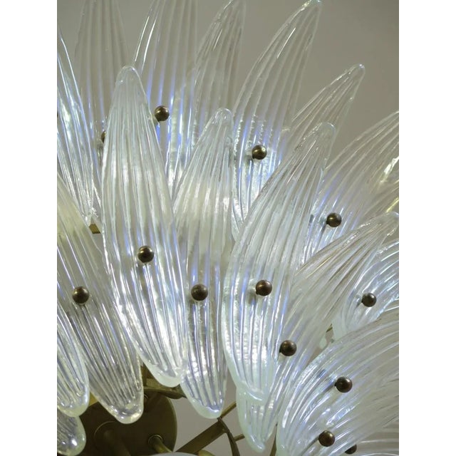 2020s Murano Chandelier Original Palmette, Opal Iridiscent Glass - 58 Glasses For Sale - Image 5 of 10