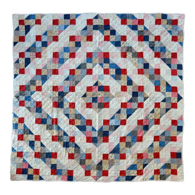 1910s ”Trip Around the World” Antique Quilt - For Sale