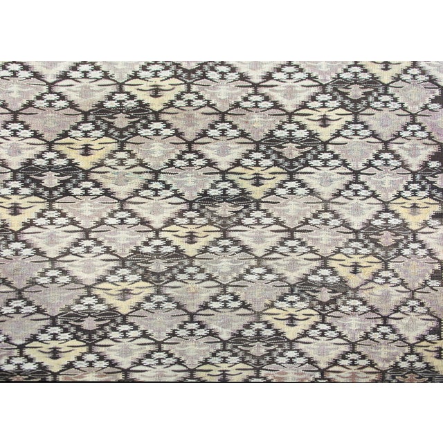 Antique White Early 20th Century Persian Qazvin Kilim Rug For Sale - Image 8 of 12