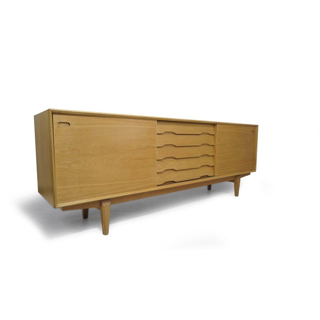 Wood Finely Restored Danish White Oak Credenza Sideboard For Sale - Image 7 of 12