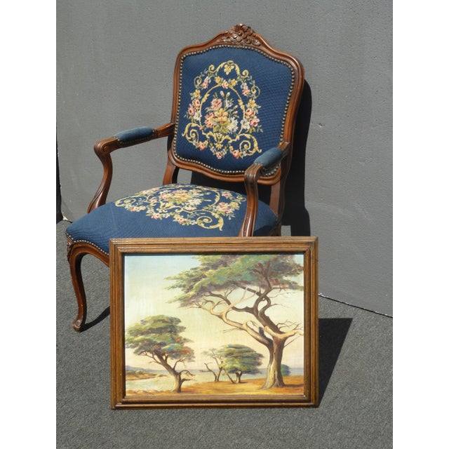 Modern Vintage Oil on Canvas Picture Painting of Trees Signed by Grace Snow For Sale - Image 3 of 13