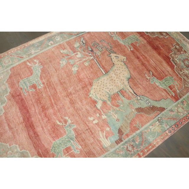 One-of-a-kind Turkish animal motif Konya rug from the middle of the 20th century Measures: 4'11'' x 7'9''