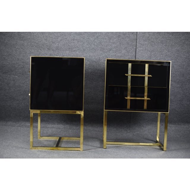 Pair Nightstands in Wood , Black Color 1950s Style For Sale - Image 9 of 10