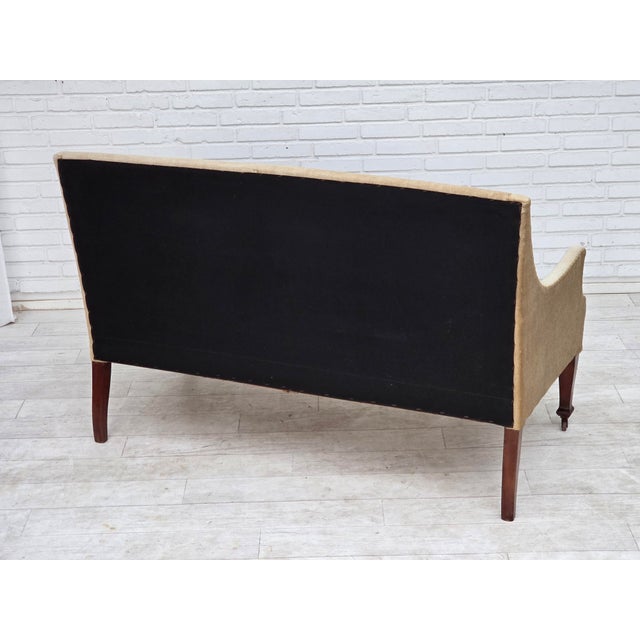 Danish Ash Wood Two-Seater Sofa with Velour Upholstery, 1930s For Sale - Image 13 of 18