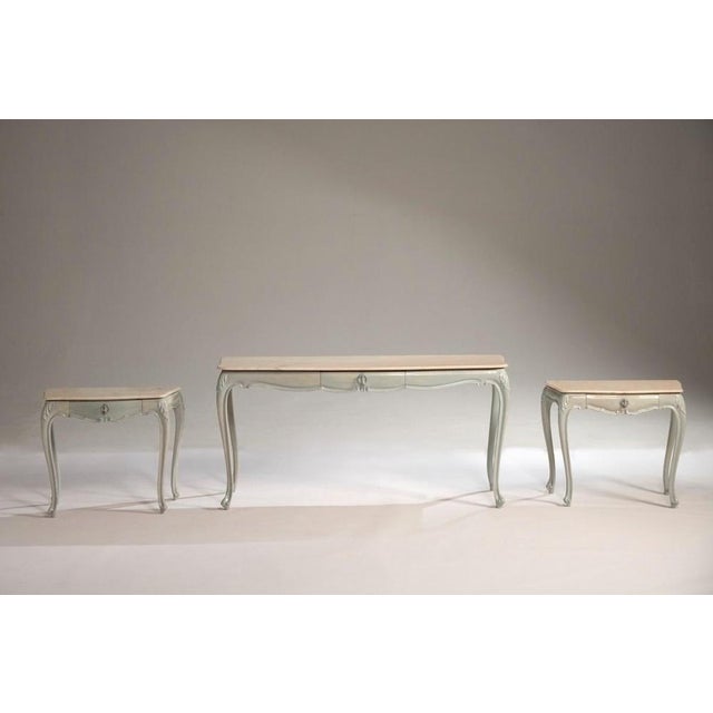 1970s Vintage Dressing Table with Distressed Finish, 1970s, Set of 4 For Sale - Image 5 of 18