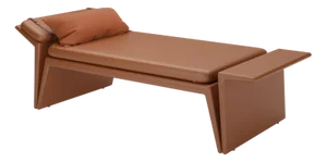 Panama Brown Leather Daybed I by Javier Gomez