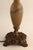 1930s Vintage Art Nouveau Blown Glass Table Lamp W/ Brass Base, Caramel Slag, Houze For Sale - Image 5 of 15