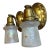 1920s Victorian Wheel Cut Etched Flower Wall Sconces on Original Brass Holders - Pair For Sale