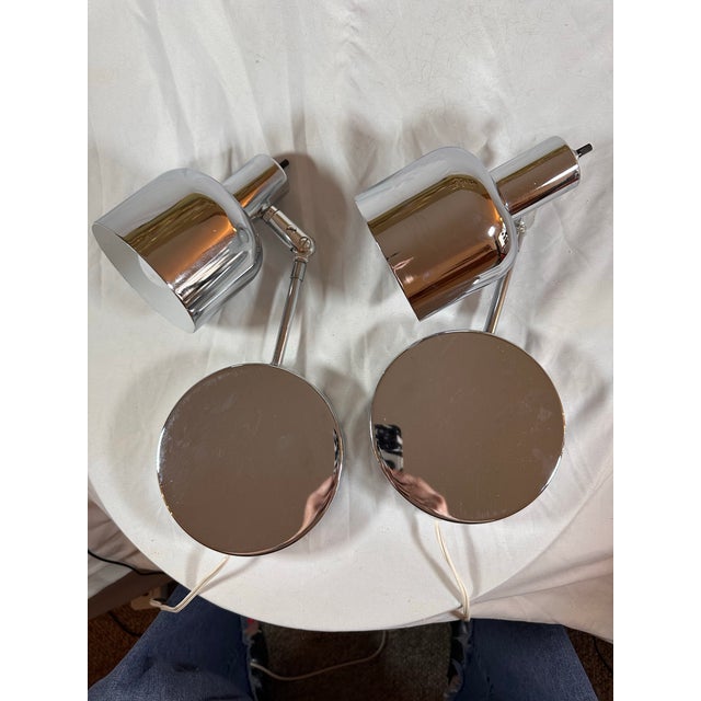 1970s 1970s Underwriters Laboratories Chrome Wall Sconces - a Pair For Sale - Image 5 of 9