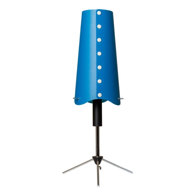Vintage Blue Table Lamp, 1980s For Sale