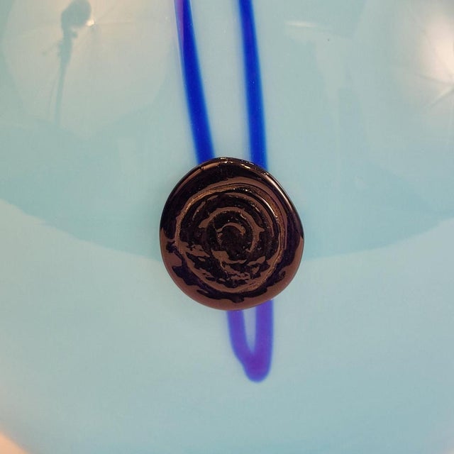 Art Deco Table Lamp in Blue Glass Sphere from Charles Schneider Workshop, France, 1940s For Sale - Image 9 of 18