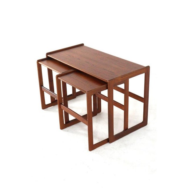 Vintage Nesting Tables by Arne Hovmand Olsen for Mogens Kold, 1960s, Set of 3 For Sale - Image 13 of 14