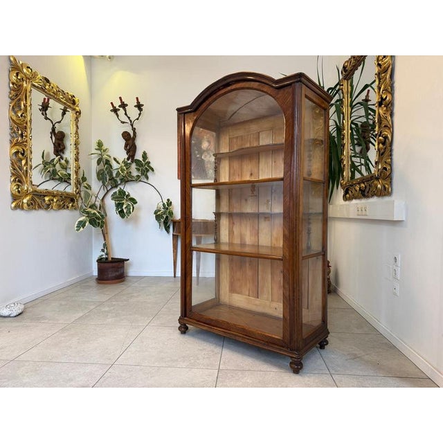 Biedermeier Display Cabinet in Walnut For Sale - Image 10 of 11