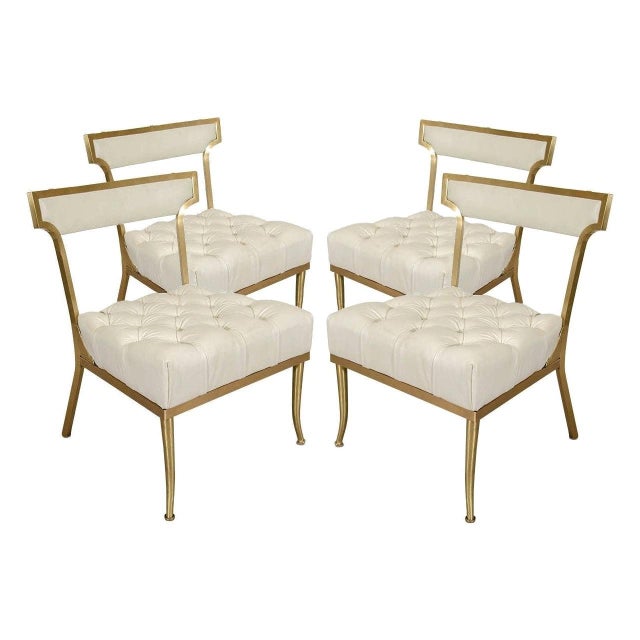White White and Brass Chairs by William "Billy" Haines - Set of 4 For Sale - Image 8 of 8