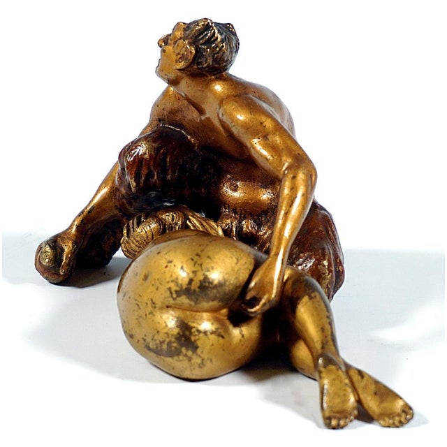 Bronze Faun with Female Nude from Franz Bergmann, 1920s For Sale - Image 4 of 9