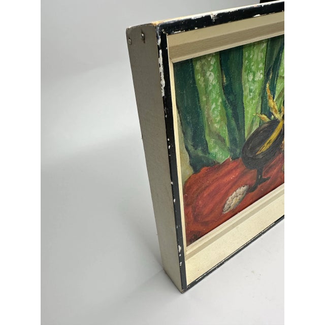 Mid 20th Century Mid Century Modern Still Life Framed Original Oil Painting For Sale - Image 5 of 12