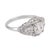 1930s Art Deco Gia 0.90 Carat Old Mine Cut Diamond Baguette Platinum Engagement Ring, Size 6.5 For Sale - Image 4 of 7
