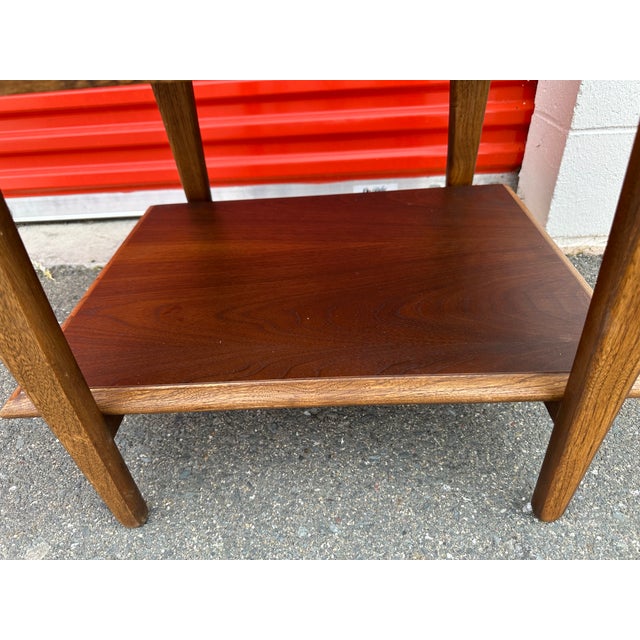 Lane Style Mid Century Modern Walnut Two-Tier Side Table, 1960s For Sale - Image 10 of 11