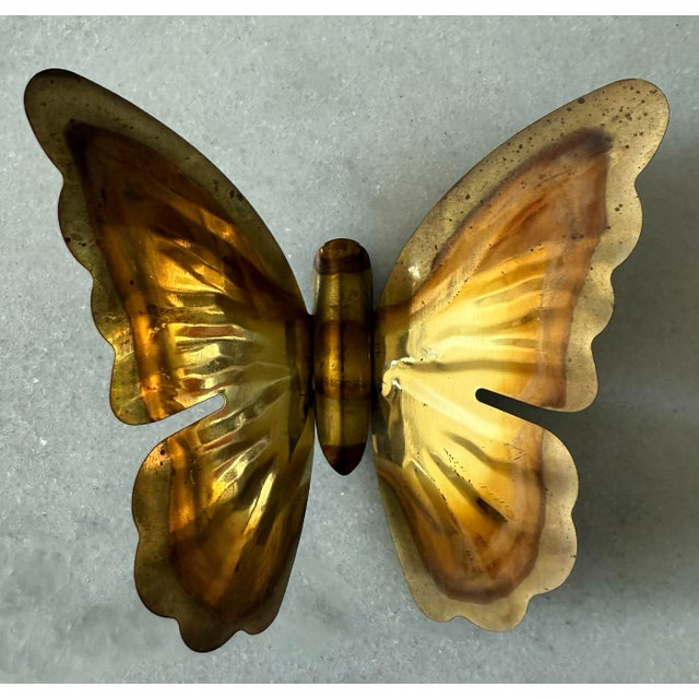 Set of 3 Vintage Mid Century Brass Butterfly Wall Hangings For Sale In Austin - Image 6 of 8